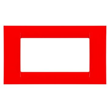 GEWISS GW22124, Virna Plate in Technopolymer Gloss Finishing, 4 Gang, Geranium Red, System