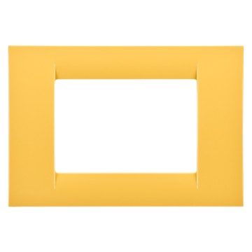 GEWISS GW22183, Virna Plate in Technopolymer Gloss Finishing, 3 Gang, Corn Yellow, System