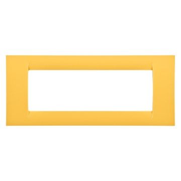 GEWISS GW22186, Ramă ornament VIRNA, IN finisaj lucios din tehnopolimer, 6 circuite, Galben porumb, System