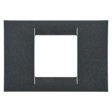 GEWISS GW22292, Virna Plate in Technopolymer Gloss Finishing, 2 Gang, Metallic Slate, System