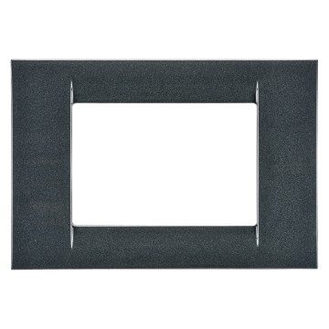 GEWISS GW22293, Virna Plate in Technopolymer Gloss Finishing, 3 Gang, Metallic Slate, System