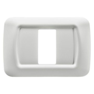 GEWISS GW22501, Top System Plate in Technopolymer Gloss Finishing, 1 Gang, Cloud White, System