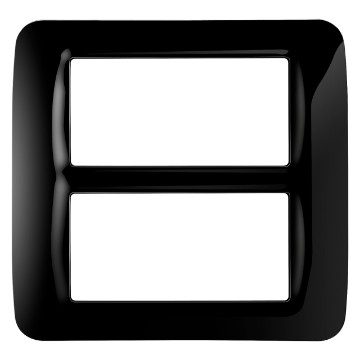 GEWISS GW22517, Top System Plate in Technopolymer Gloss Finishing, 8 Gang (4+4 Overlapping), Toner Black, System