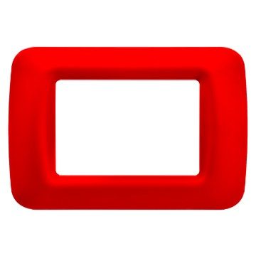 GEWISS GW22523, Top System Plate in Technopolymer Gloss Finishing, 3 Gang, Geranium Red, System