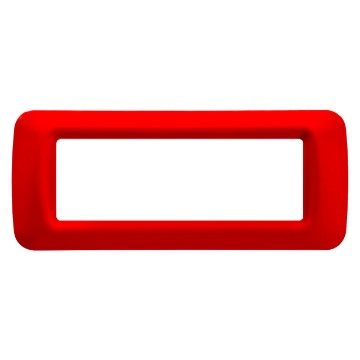 GEWISS GW22526, Top System Plate in Technopolymer Gloss Finishing, 6 Gang, Geranium Red, System