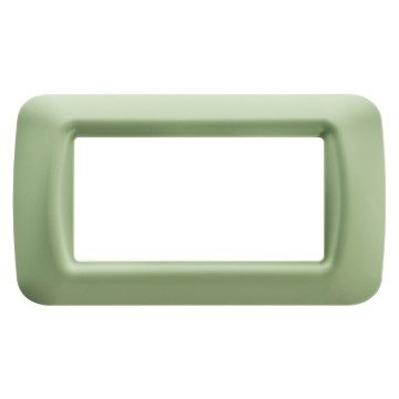 GEWISS GW22544, Top System Plate in Technopolymer Gloss Finishing, 4 Gang, Venetian Green, System