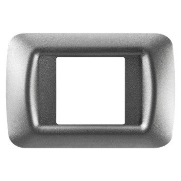 GEWISS GW22602, Top System Plate in Technopolymer Gloss Finishing, 2 Gang, Metallic Titanium, System