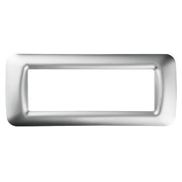 GEWISS GW22656, Top System Plate in Technopolymer Gloss Finish, 6 Gang, Soft Chrome, System