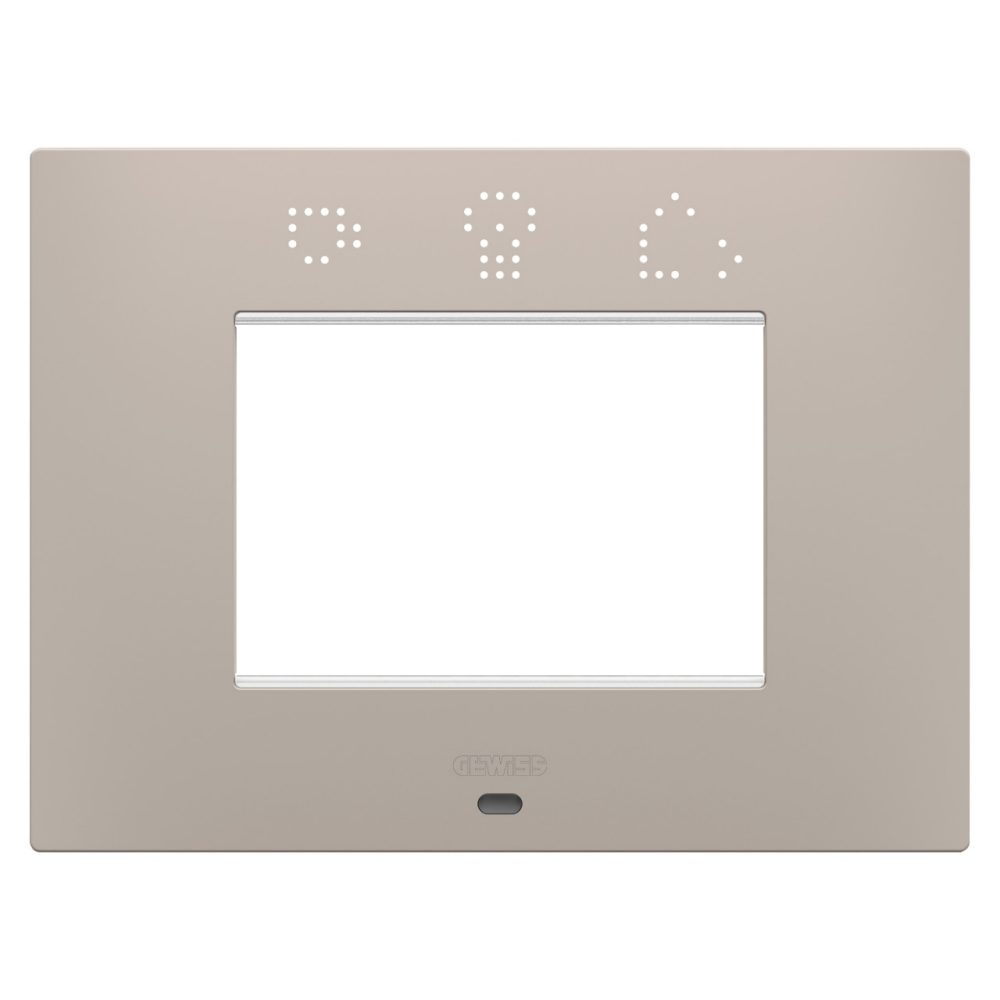 GEWISS GW16003SDS, Ego Smart Plate in Painted Technopolymer, 3 Modules, Dark Sand, Chorusmart