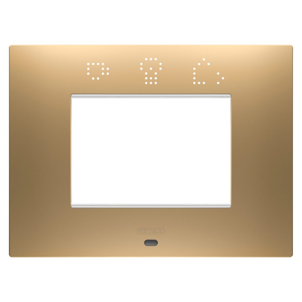 GEWISS GW16003SSG, Ego Smart Plate in Painted Technopolymer, 3 Modules, Gold, Chorusmart