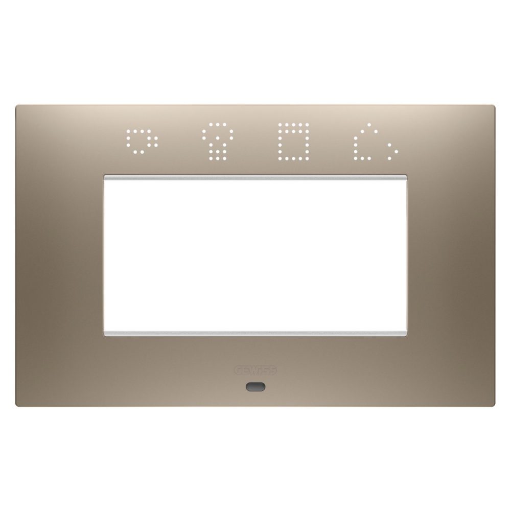GEWISS GW16004SBR, Ego Smart Plate in Painted Technopolymer, 4 Modules, Light Bronze, Chorusmart