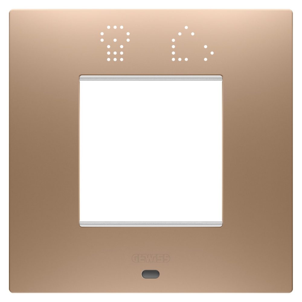GEWISS GW16022SCS, Ego Smart International Plate in Painted Technopolymer, 2 Modules, Soft Copper, Chorusmart