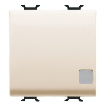 GEWISS GW11073, Comutator bidirecțional 1p 250V c.a., 16AX iluminabil, Cu lentilă neutră înlocuibilă, 2 module, .fildeș, Chorusmart