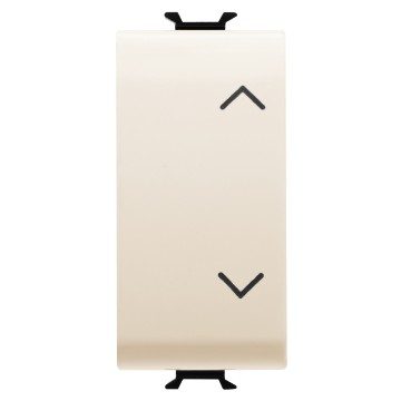 GEWISS GW11121, Three-way Switch 1P 250V AC, 10AX, Neutral, Symbol Up-down, 1 Module, Ivory, Chorusmart 