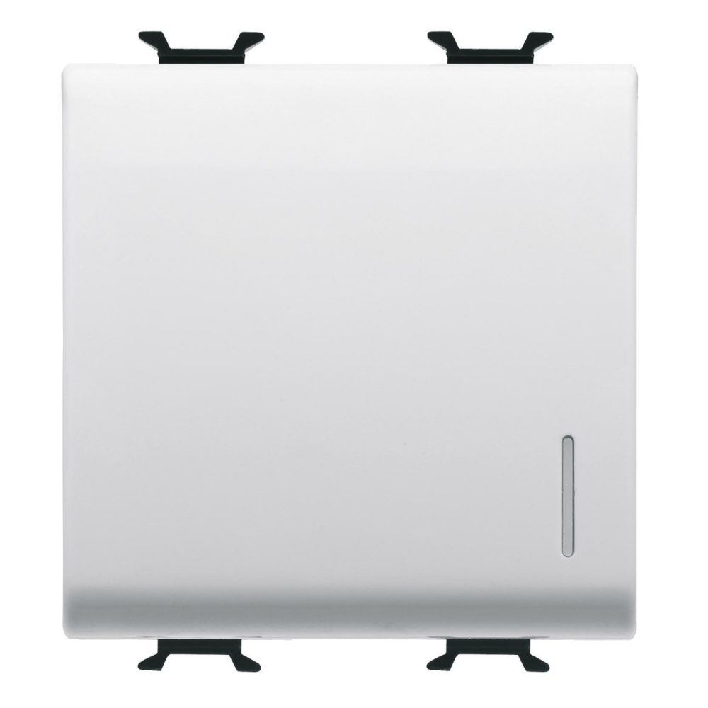 GEWISS GW15072, Two-way Switch 1P 250V AC, 16AX Illuminable with Diffuser, 2 Modules, Satin White, Chorusmart 