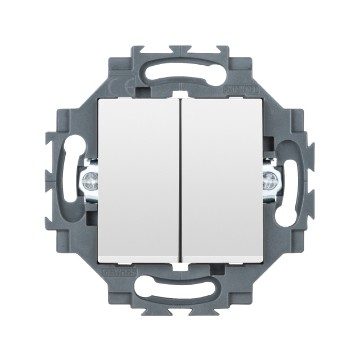 GEWISS GW35052W, Double Two-way Switch 1P 250V AC, Quick Wiring Terminals, 10AX, Neutral, White, Dahlia 