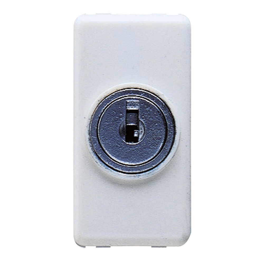 GEWISS GW20008, Two-way Switch 1P 250V AC, 10AX with Key, 1 Module, System White