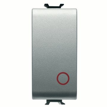 GEWISS GW14137, Buton 1p 250V c.a., Nc 16A, Buton neutru, Simbol 0 roșu, 1 modul, Titan – chorusmart