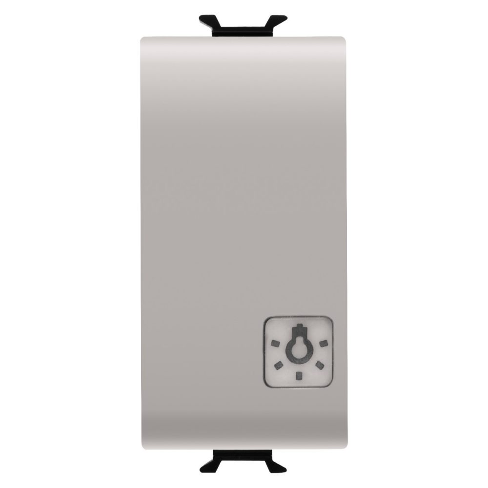 GEWISS GW13151, Buton 1p 250V c.a., No 16A iluminabil, Cu lentilă neutră înlocuibilă, Lumină simbol, 1 modul, Bej satinat natural, Chorusmart