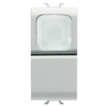 GEWISS GW15144, Push-button 1P 250V AC, NO 16A, Opal Diffuser, 1 Module, Satin White, Chorusmart 