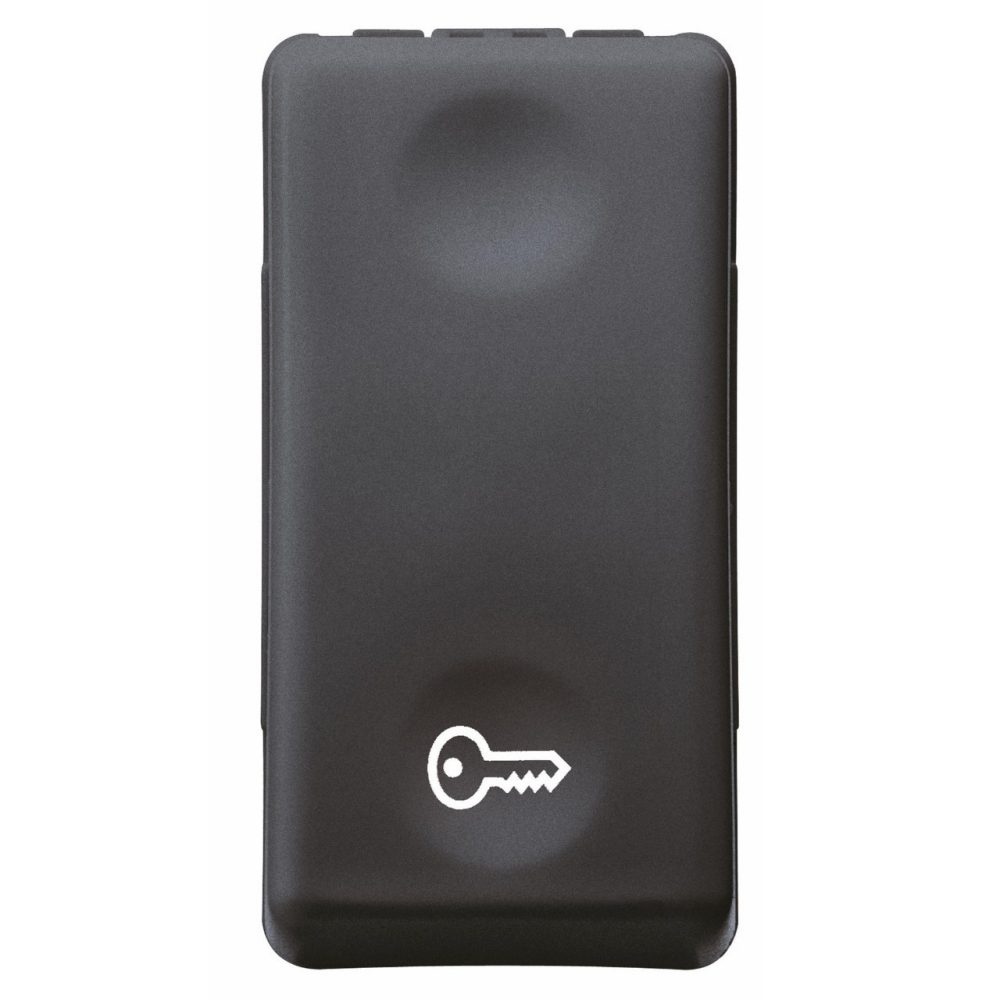 GEWISS GW21511, Push-button 1P 250V AC, NO 10A with Symbol Key, 1 Module, System Black