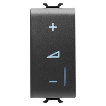 GEWISS GW12572A, Regulator electronic universal, Buton, 230V ac 50/60 Hz, 1 modul, Negru satinat, Chorusmart