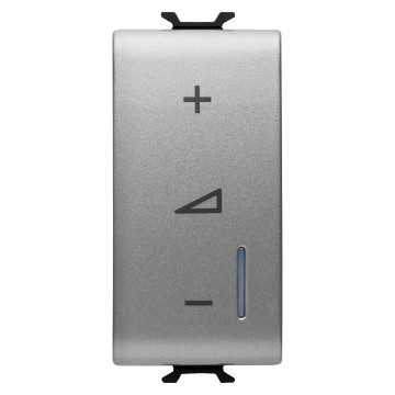 GEWISS GW14572A, Universal Electronic Regulator, Push-button, 230V AC 50/60Hz, 1 Module, Titanium, Chorusmart 