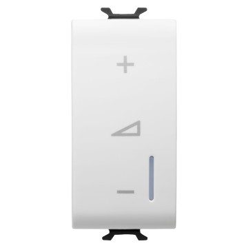 GEWISS GW10572A, Universal Electronic Regulator, Push-button, 230V AC 50/60Hz, 1 Module, Glossy White, Chorusmart 