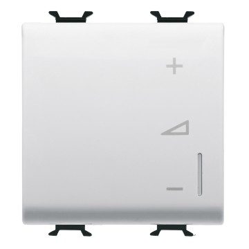 GEWISS GW10573A, Universal Electronic Regulator, Push-button, 230V AC 50/60Hz, 2 Modules, Glossy White, Chorusmart 