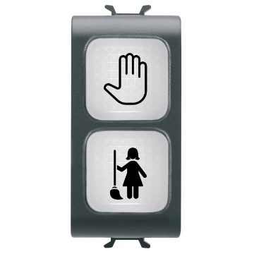 GEWISS GW12736, Double Indicator Lamp, Opal, DND+MUR, 1 Module, Satin Black, Chorusmart 