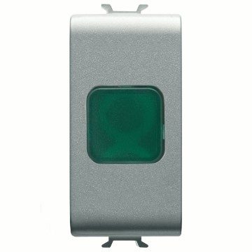 GEWISS GW14622, Single Indicator Lamp, Green, 1 Module, Titanium, Chorusmart 