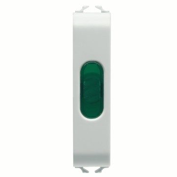 GEWISS GW10642, Single Indicator Lamp, Green, 1/2 Module, Glossy White, Chorusmart 