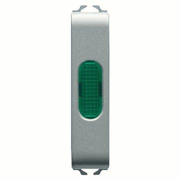 GEWISS GW14642, Single Indicator Lamp, Green, 1/2 Module, Titanium, Chorusmart 