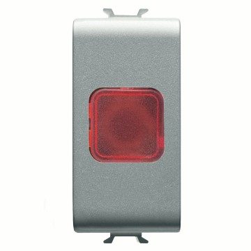 GEWISS GW14623, Single Indicator Lamp, Red, 1 Module, Titanium, Chorusmart 