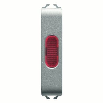 GEWISS GW14643, Single Indicator Lamp, Red, 1/2 Module, Titanium, Chorusmart 