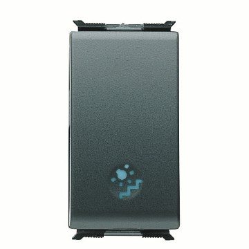 GEWISS GW30027, Push-button 1P 250V AC, NO 16A Illuminable, Symbol: Stairs, 1 Module, Playbus 