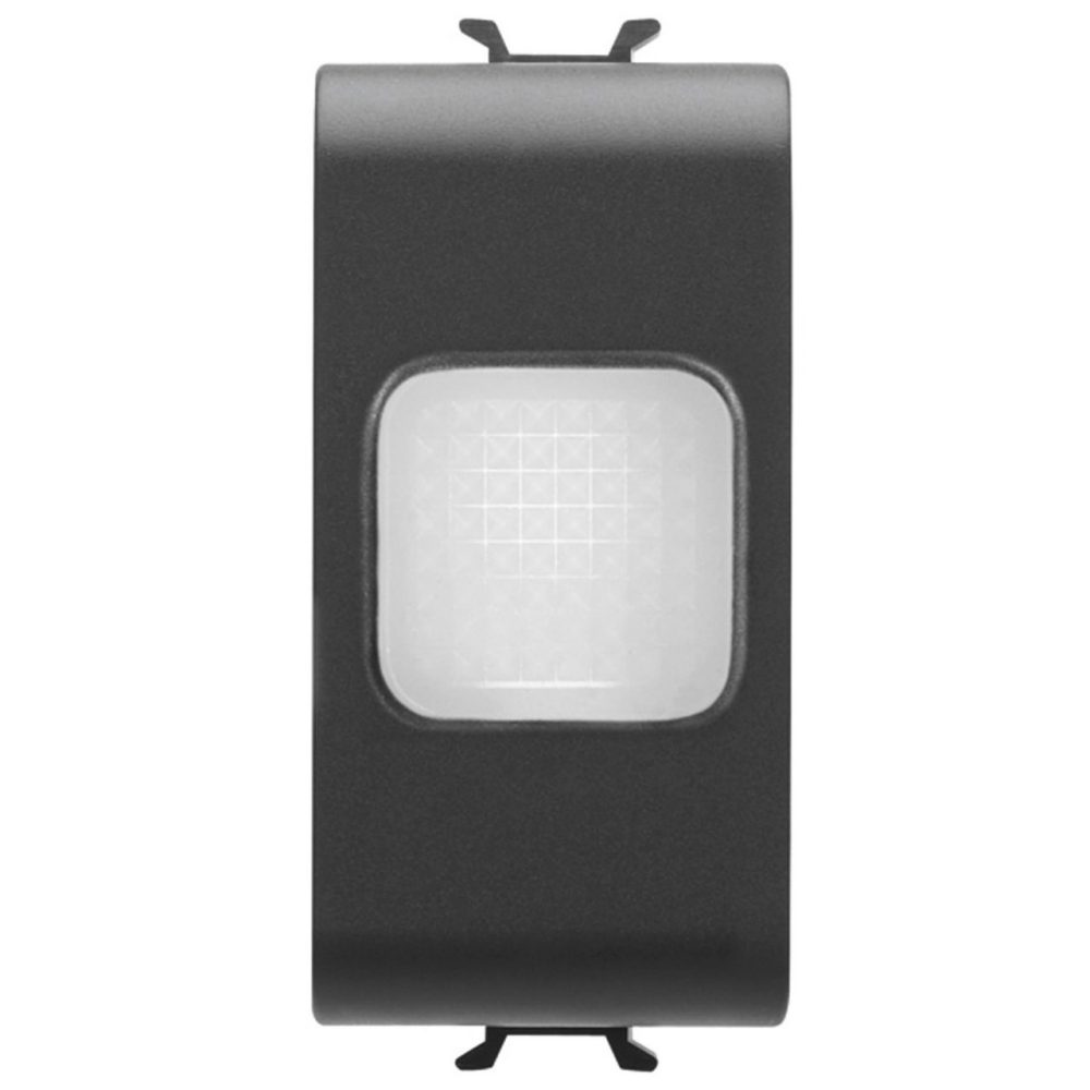 GEWISS GW12662, Anti Satin Black-out Lamp, 230V AC 50/60Hz 1h, 1 Module, Satin Black, Chorusmart 