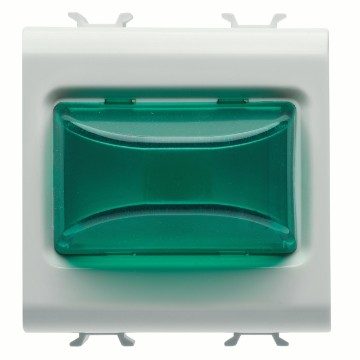 GEWISS GW15632, Lampă indicatoare proeminentă, 12v c.a./c.c. / 230V c.a. 50/60  Hz, Verde, 2 module, Alb satinat, Chorusmart