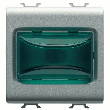 GEWISS GW14632, Lampă indicatoare proeminentă, 12v c.a./c.c. / 230V c.a. 50/60  Hz, Verde, 2 module, Titan, Chorusmart