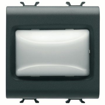 GEWISS GW12631, Lampă indicatoare proeminentă, 12v c.a./c.c. / 230V c.a. 50/60  Hz, Opal, 2 module, Negru satinat, Chorusmart