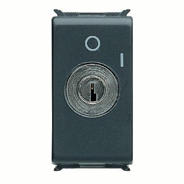 GEWISS GW30007, One-way Switch 2P 250V AC, 10AX with Key, Symbol: 0/1, 1 Module, Playbus 