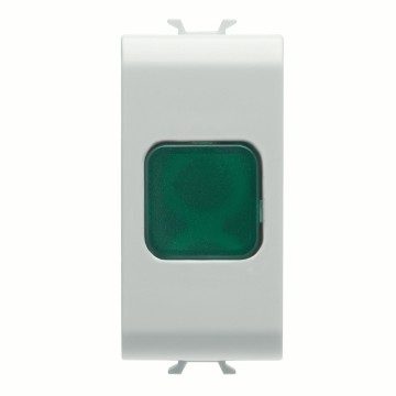 GEWISS GW10622AB, Single Indicator Lamp, Green, 1 Module, White, Antibacterial, Chorusmart 