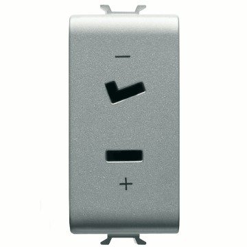 GEWISS GW14452, Selv Socket Outlet, 2P 6A 24V Polarized, 1 Module, Titanium, Chorusmart