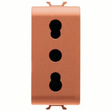GEWISS GW10233, Italian Standard Socket Outlet 250V Ac, for Dedicated Lines, 2P+E 16A Dual Amperage, P11-P17, 1 Module, Orange, Chorusmart