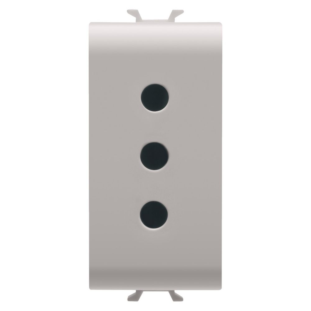 GEWISS GW13201, Italian Standard Socket Outlet 250V Ac, 2P+E 10A, P11, 1 Module, Natural Satin Beige, Chorusmart