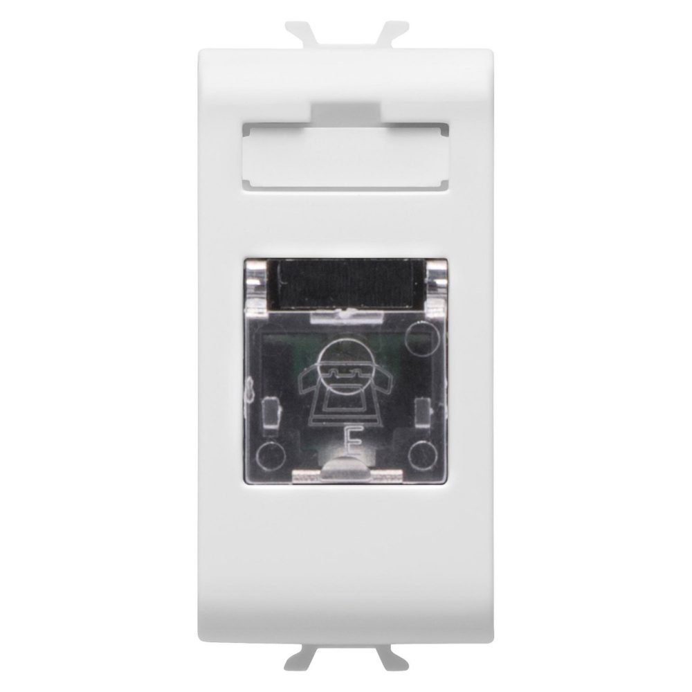 GEWISS GW15401, International Standard Telephone Socket, RJ11, Screw-on Terminals, 1 Module, Satin White, Chorusmart