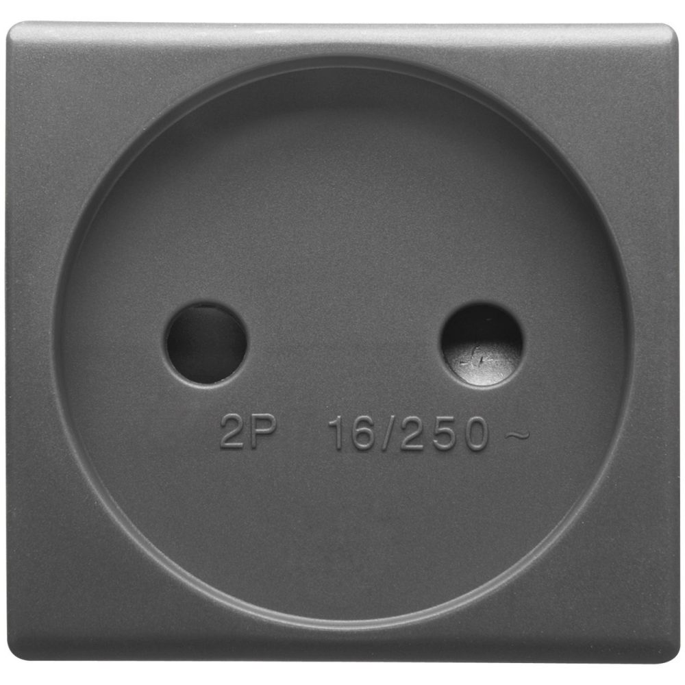 GEWISS GW21206, French Standard Socket Outlet 250V Ac, 2P 16A, 2 Modules, System Black