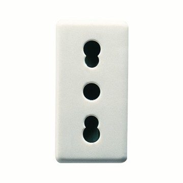 GEWISS GW20203, Priză standard italiană 250V c.a., 2P+E 16A amperaj dublu, P11,P17, 1 modul, Sistem alb