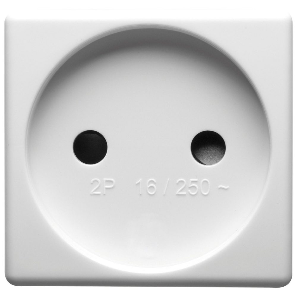 GEWISS GW20206, French Standard Socket Outlet 250V Ac, 2P 16A, 2 Modules, System White