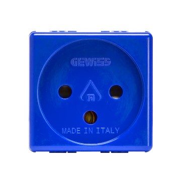 GEWISS GW20299, Israeli Standard Socket Outlet 250V Ac, for Special Requirements, 2P+E 16A, 2 Modules, Blue, System